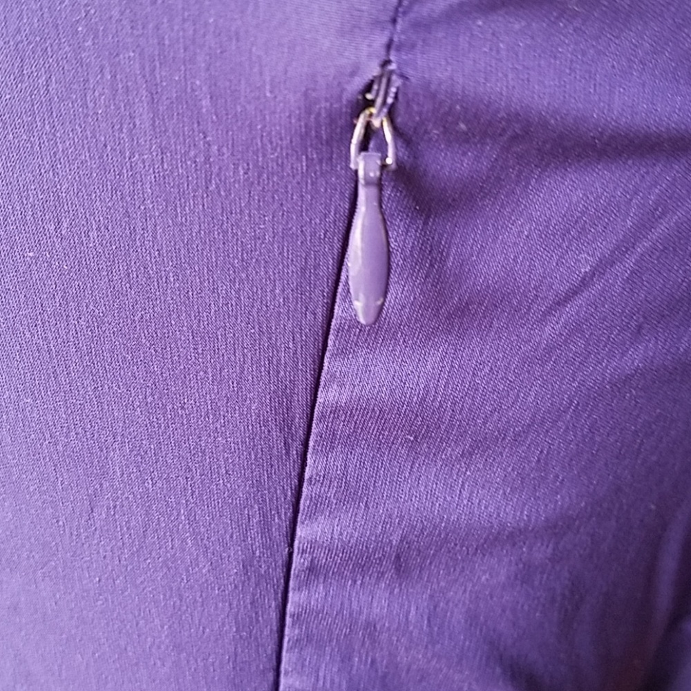 Express Dark Purple Cap-Sleeve Blouse - Picture 3 of 6